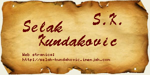 Selak Kundaković vizit kartica